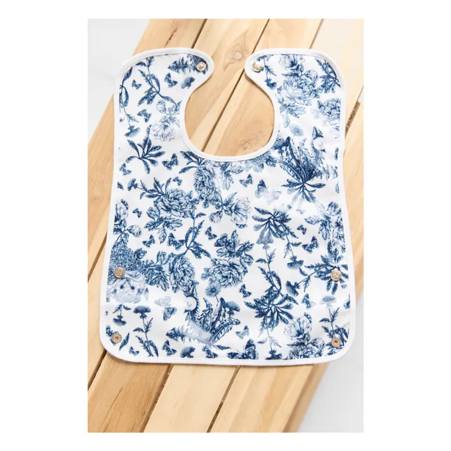 Babero recubierto Toile de Jouy | Azul Marino