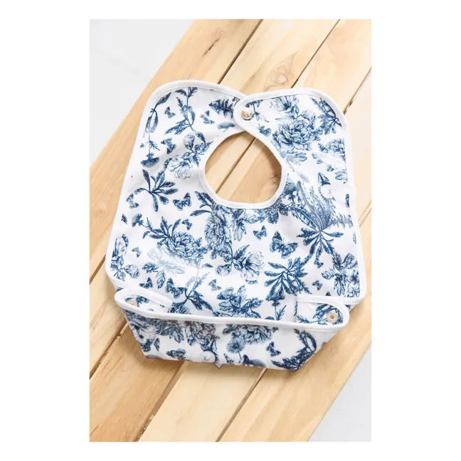 Toile de Jouy coated bib | Navy blue