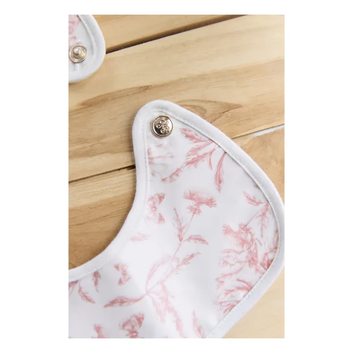 Bavoir enduit Toile de Jouy | Rose pêche- Image produit n°6