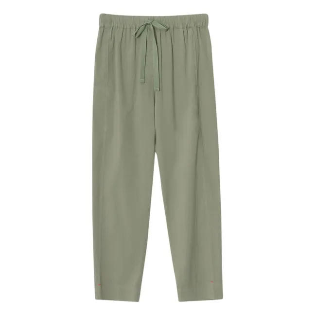 Pantaloni Draper in popeline di cotone | Verde militare