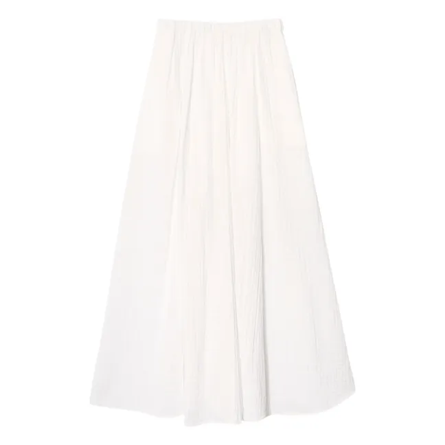 Falda de gasa de algodón Deon | Blanco