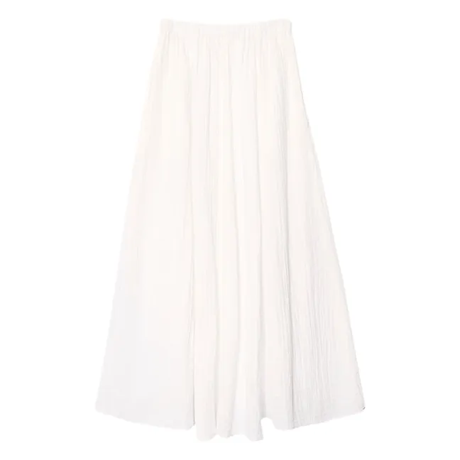 Deon Cotton Gauze Skirt | White