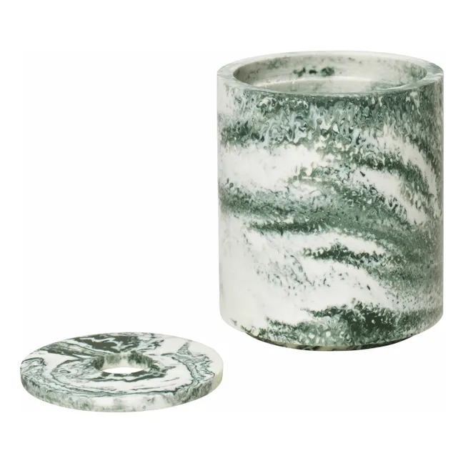 Mist round swab box with lid  | Green