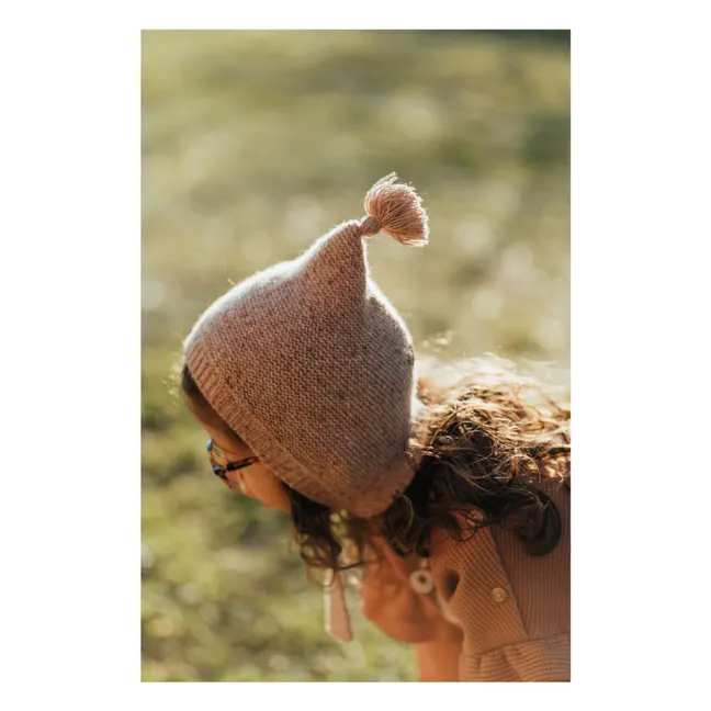 Cappello Pompon in lana | Rosa