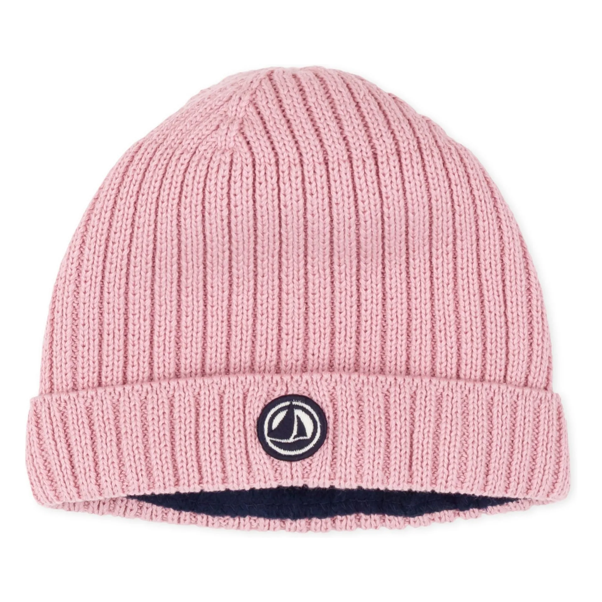 Petit Bateau Pink Ribbed Fleece Beanie