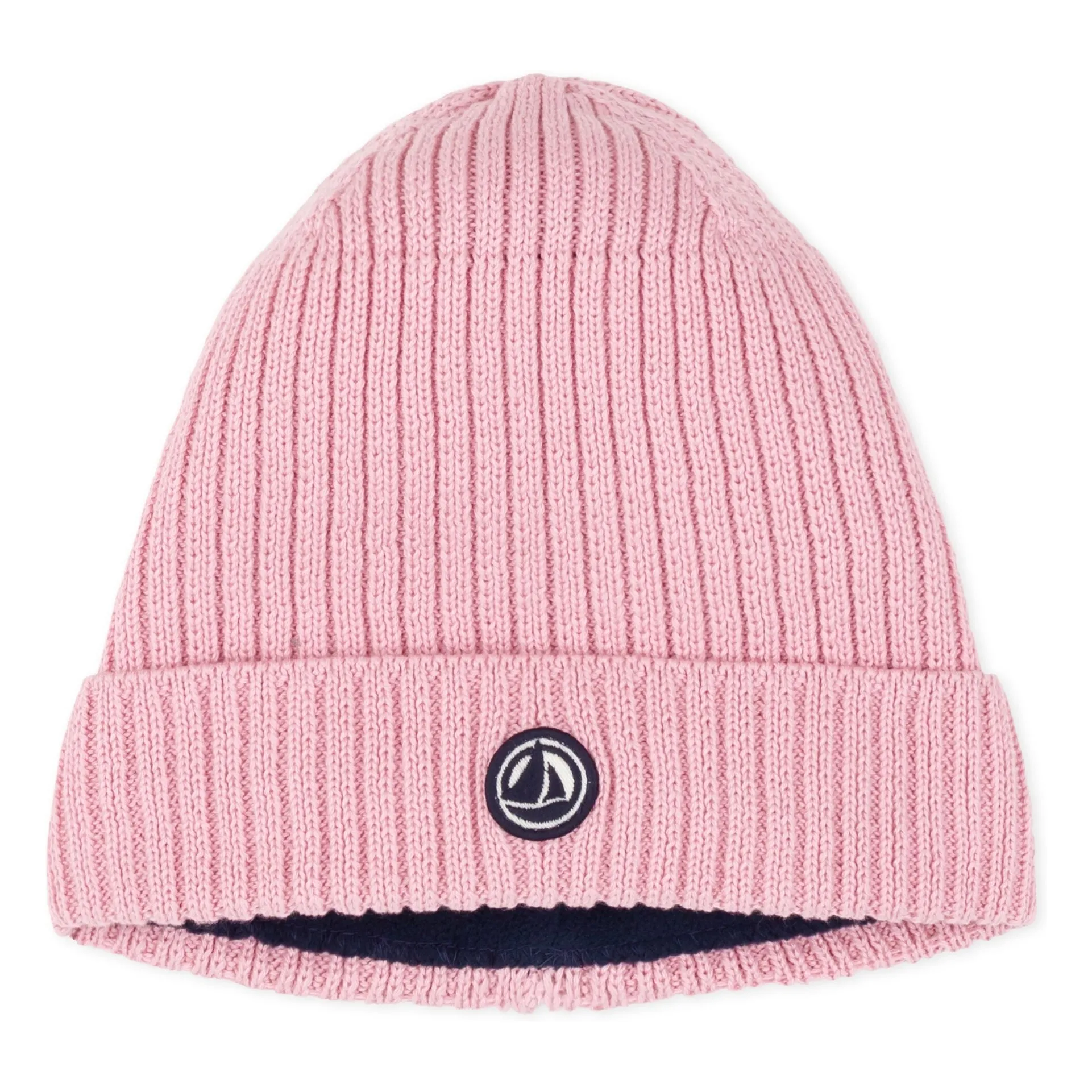 Petit Bateau Pink Ribbed Fleece Beanie