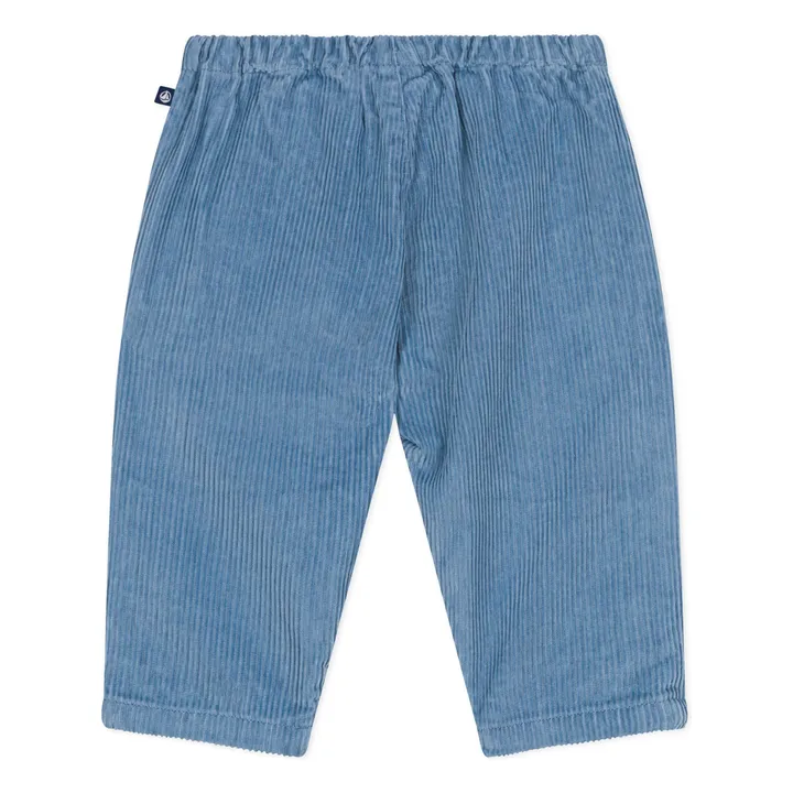 Pantalon Droit Velours Côtelé Coton Bio | Bleu- Image produit n°1