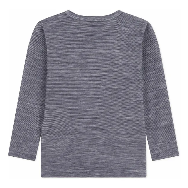 T-shirt Rayé Laine | Bleu marine