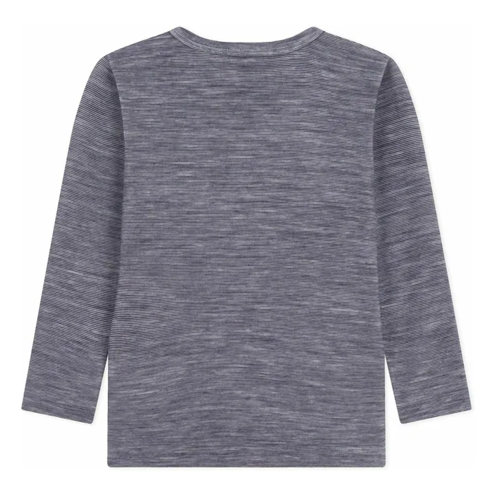 T-shirt Rayé Laine | Bleu marine- Image produit n°1