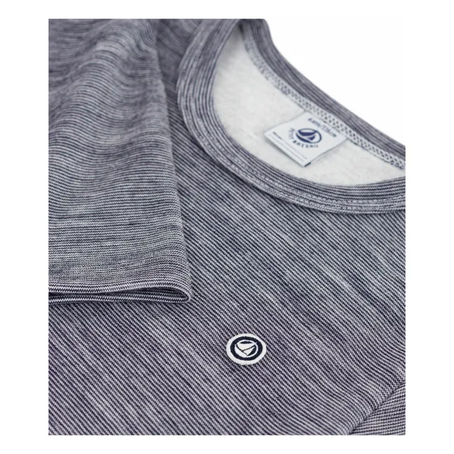 T-shirt Rayé Laine | Bleu marine