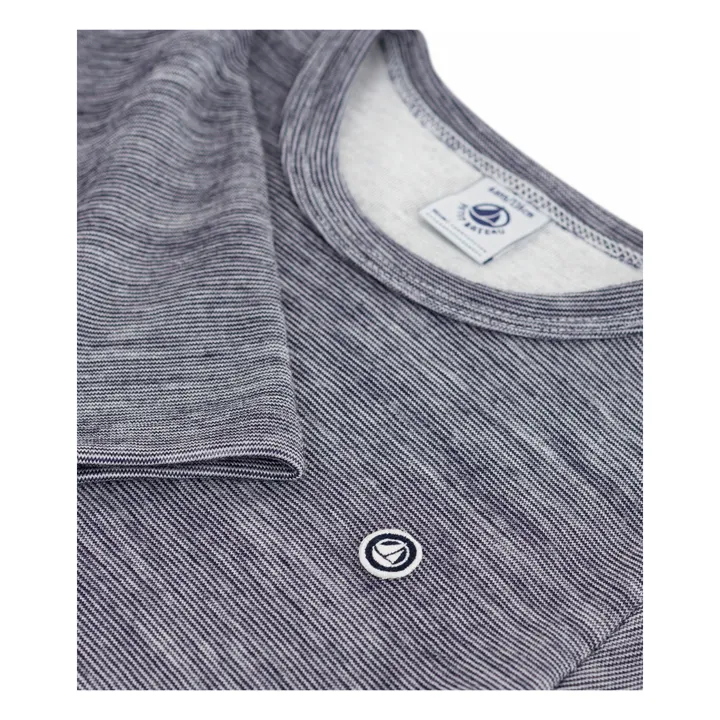 T-shirt Rayé Laine | Bleu marine- Image produit n°2