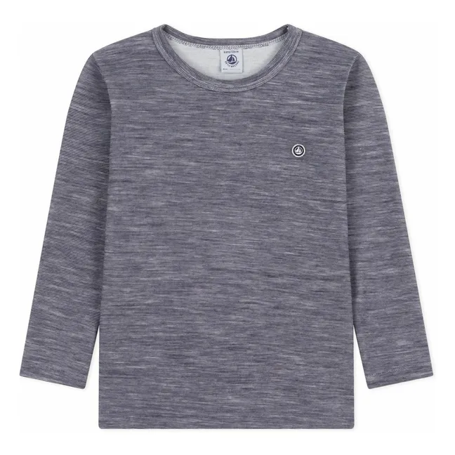 T-shirt Rayé Laine | Bleu marine