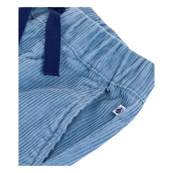 Pantalon Cordon Velours Côtelé Coton Bio | Bleu- Image produit n°2