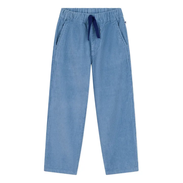 Pantalon Cordon Velours Côtelé Coton Bio | Bleu- Image produit n°0