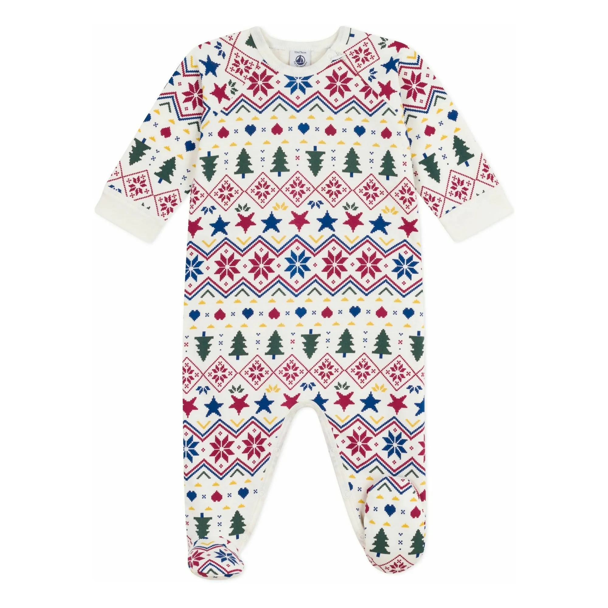 Petit Bateau Ecru Sleep Well Christmas Pyjamas Organic Cotton