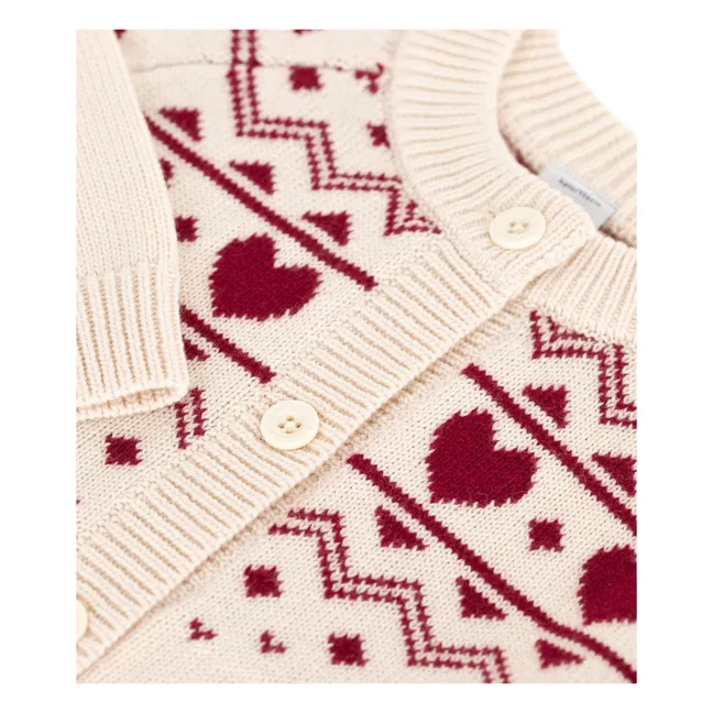 Gilet Cœurs Laine | Ecru