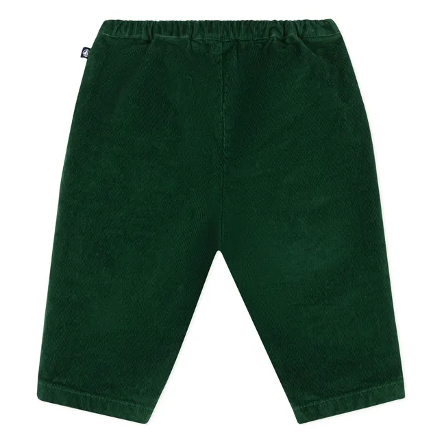 Pantalon Poches Velours Côtelé | Vert sapin