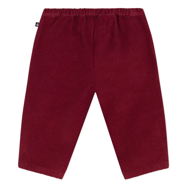 Pantalon Poches Velours Côtelé Bébé | Bordeaux