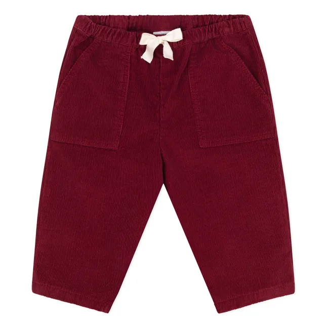 Pantalon Poches Velours Côtelé Bébé | Bordeaux