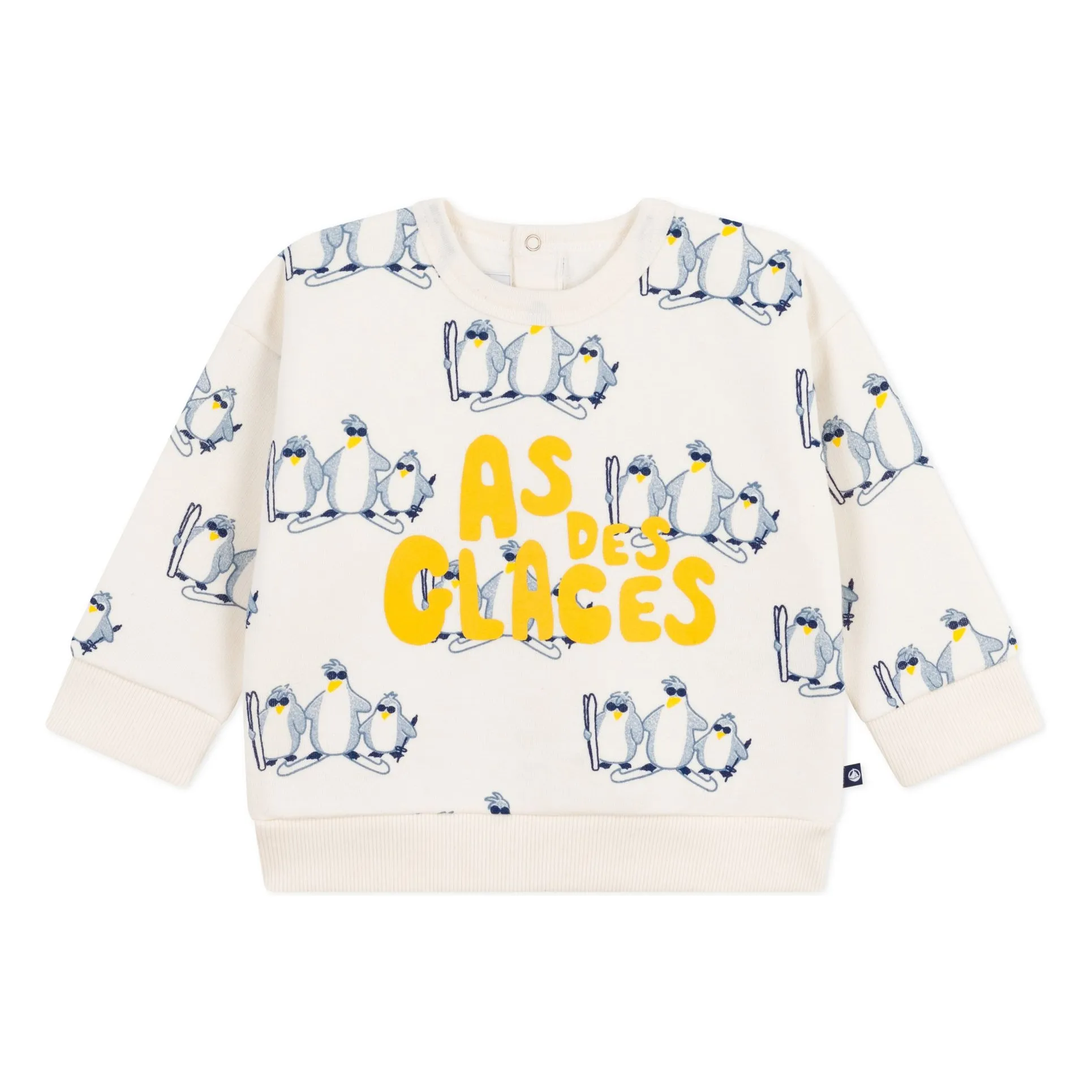 Petit Bateau Ecru Penguins As Des Glaces Sweatshirt