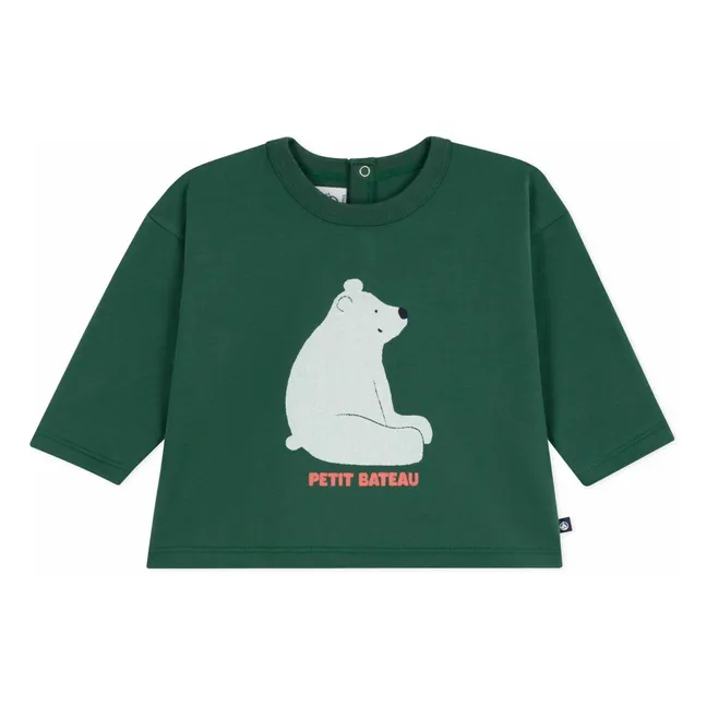 T-shirt Ours Coton Bio | Vert sapin