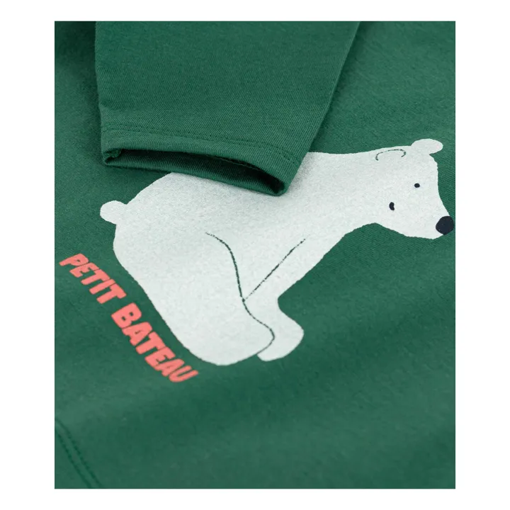 Camiseta Oso de algodón ecológico | Verde Abeto- Imagen del producto n°2