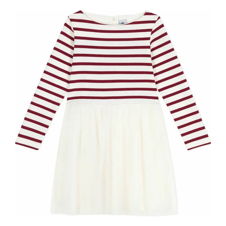 Vestido de tul a rayas | Crudo- Imagen del producto n°0