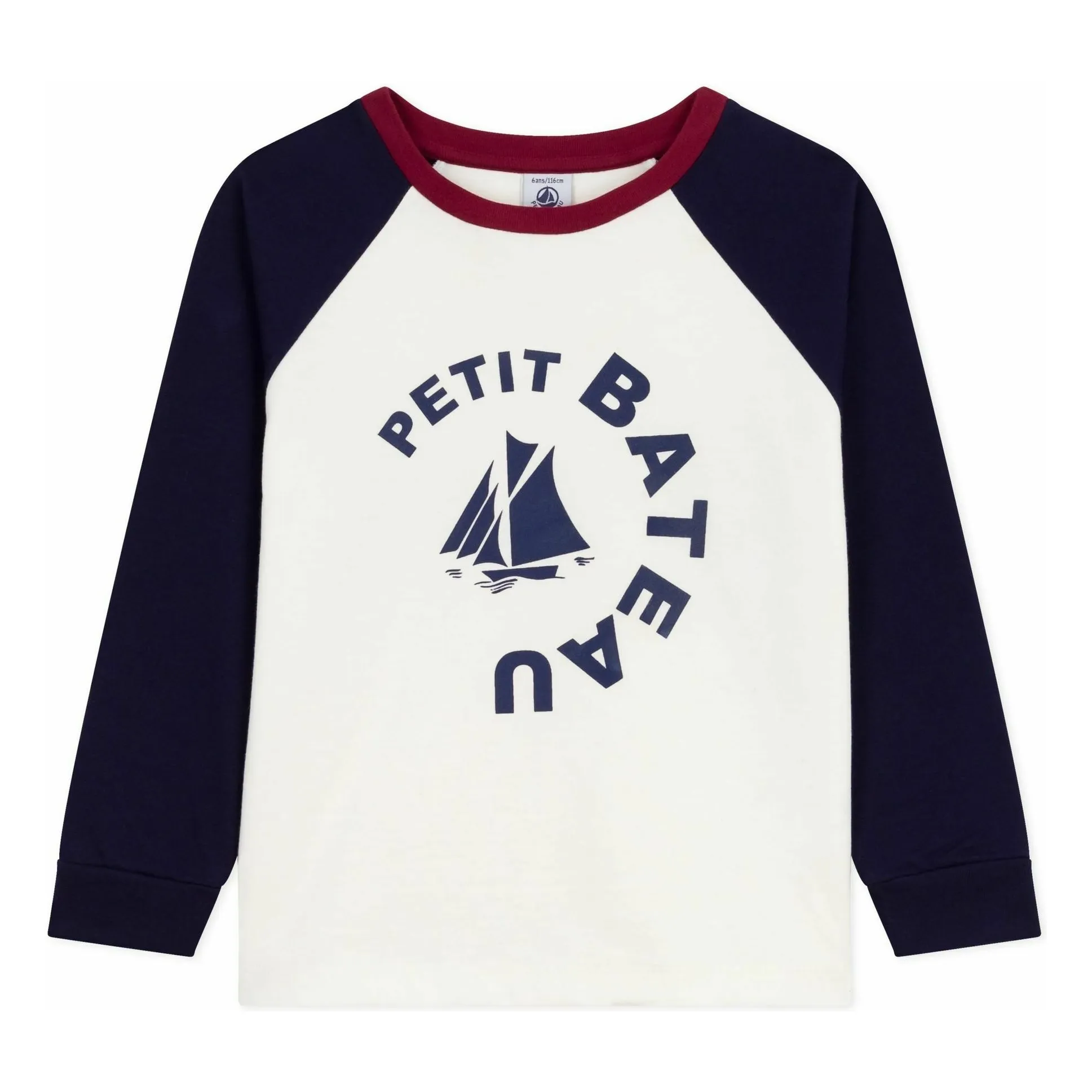 Petit Bateau Ecru Baseball T-Shirt Organic Cotton