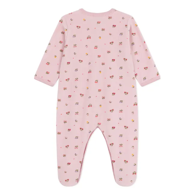Pyjama Nœud Dors Bien Fleuri Coton Bio | Rose