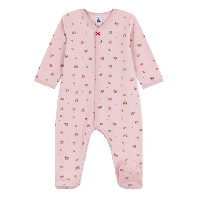 Pyjama Nœud Dors Bien Fleuri Coton Bio | Rose