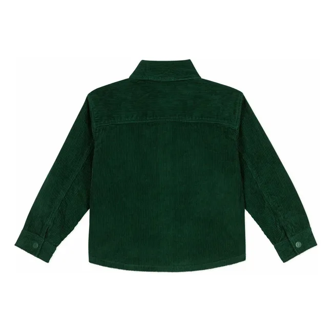 Surchemise Velours Côtelée Coton Bio | Vert sapin