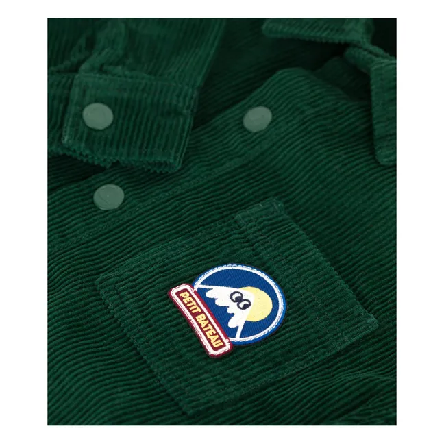 Surchemise Velours Côtelée Coton Bio | Vert sapin