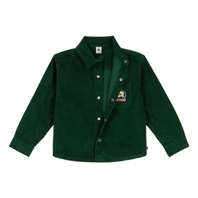 Surchemise Velours Côtelée Coton Bio | Vert sapin