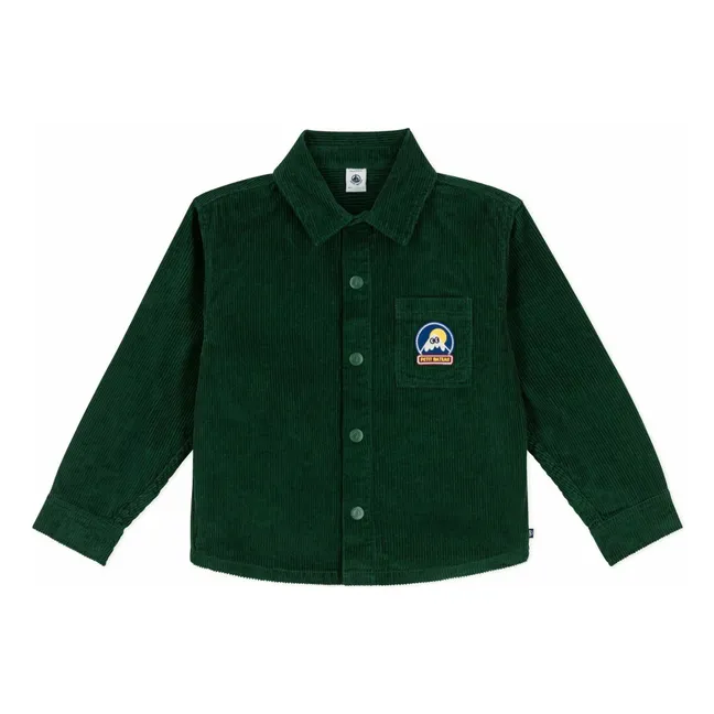 Surchemise Velours Côtelée Coton Bio | Vert sapin
