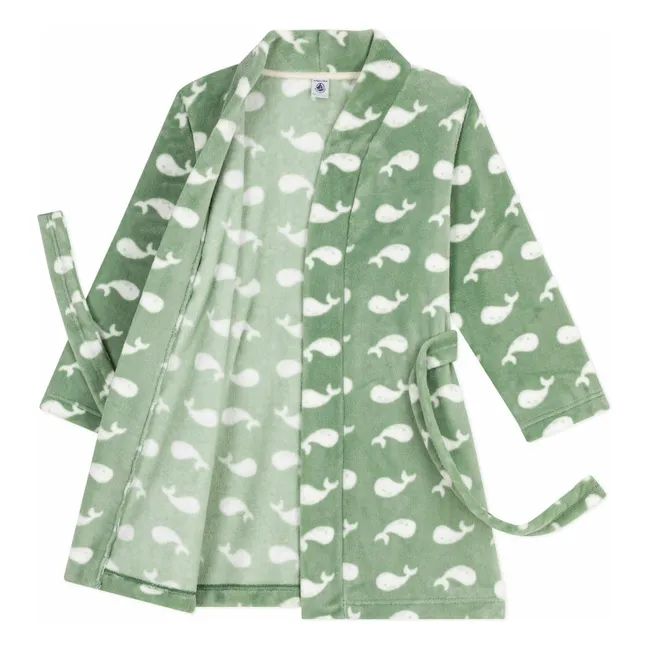 Robe de Chambre Baleines | Sauge