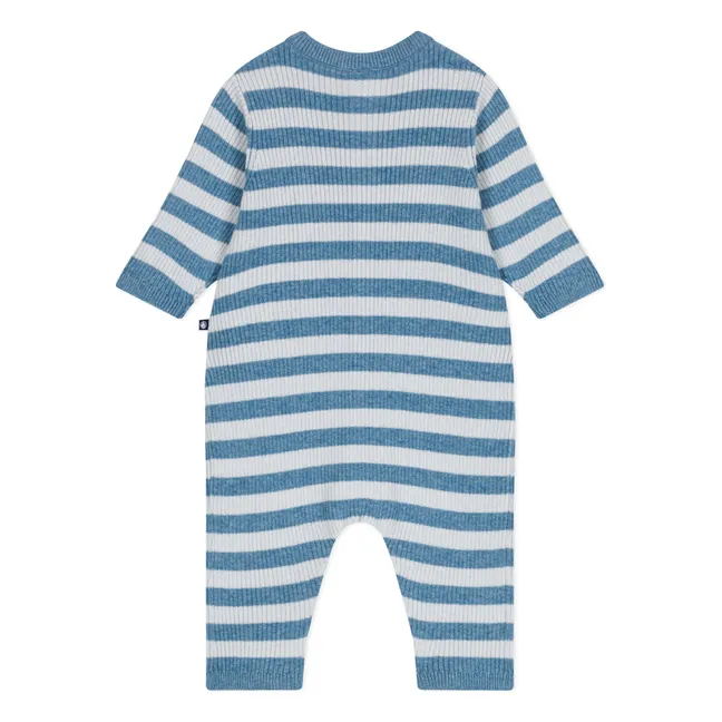 Combinaison Rayée Laine | Bleu