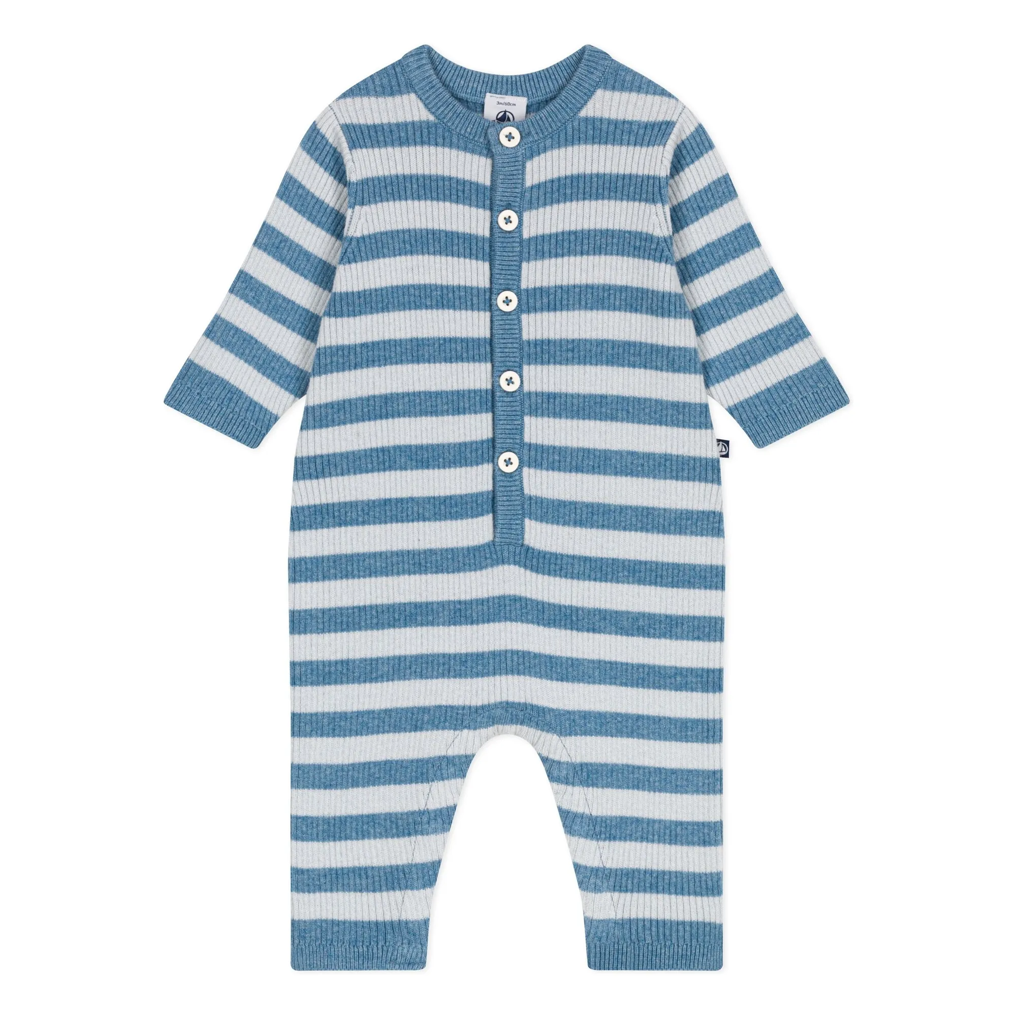 Petit Bateau Blue Striped Wool Jumpsuit