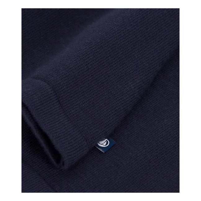 Robe Pull Col Claudine Coton Bio | Bleu marine