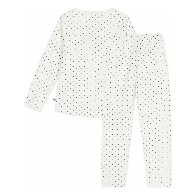 Pyjama aus Bio-Baumwolle mit Zebra-Punkten | Weiß