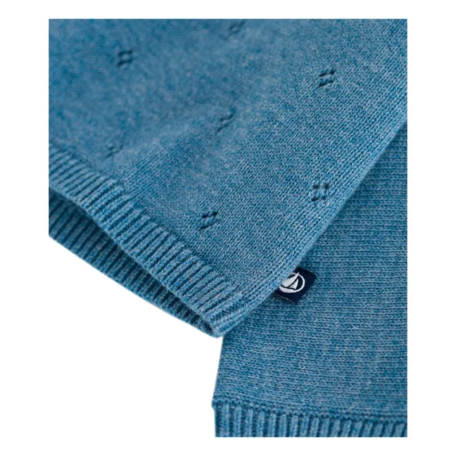 Pointelle Laine wrap cardigan | Light blue