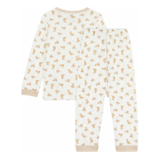 Geparden-Pyjama aus Bio-Baumwolle | Beige