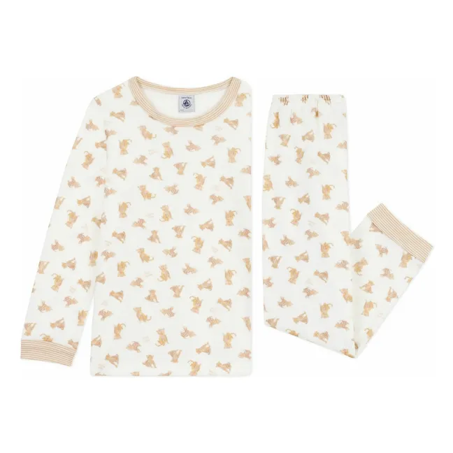 Geparden-Pyjama aus Bio-Baumwolle | Beige