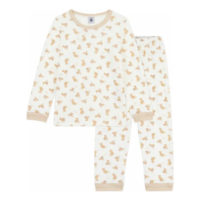Geparden-Pyjama aus Bio-Baumwolle | Beige