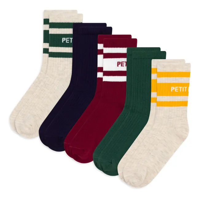 Lot de 5 Paires de Chaussettes Petit Bateau | Vert sapin