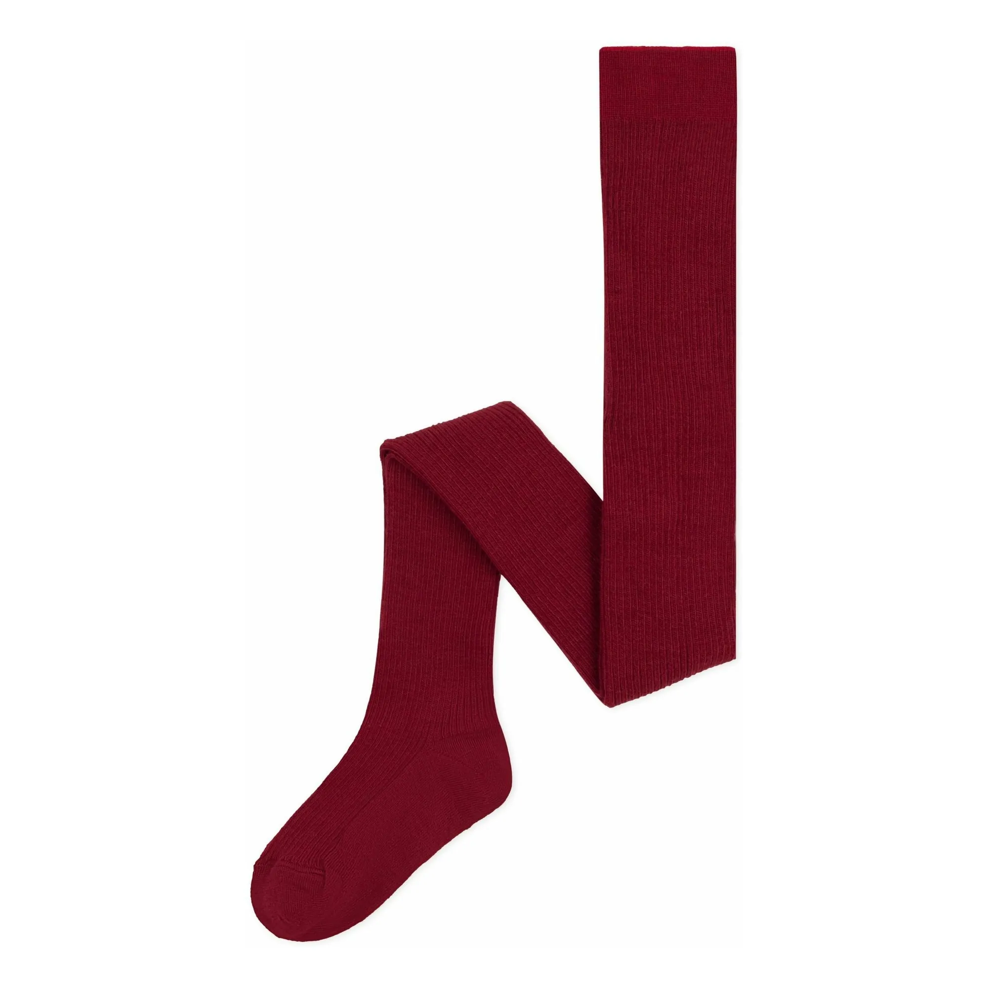 Petit Bateau Burgundy Thick Plain Tights