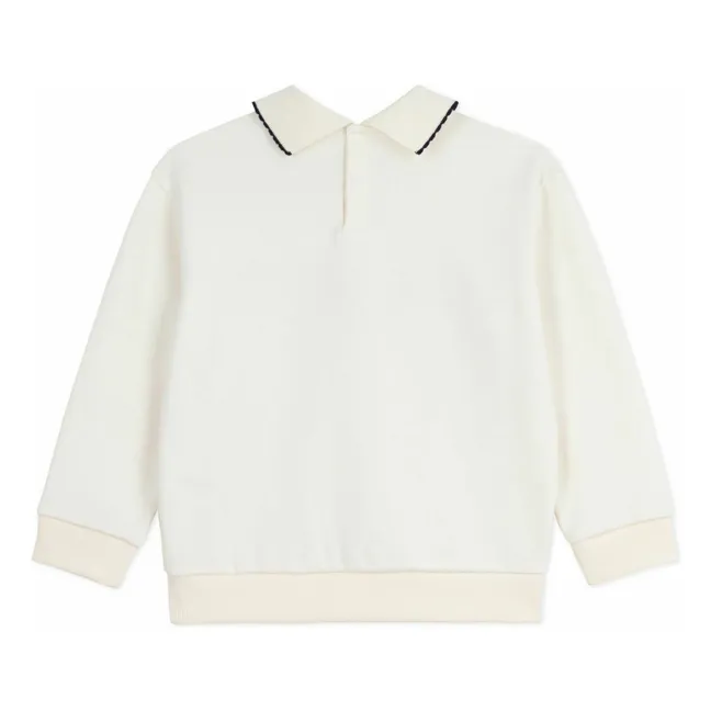 Petit Bateau Sudadera cuello polo | Crudo