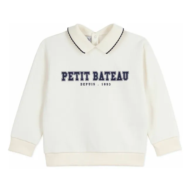 Petit Bateau Sudadera cuello polo | Crudo