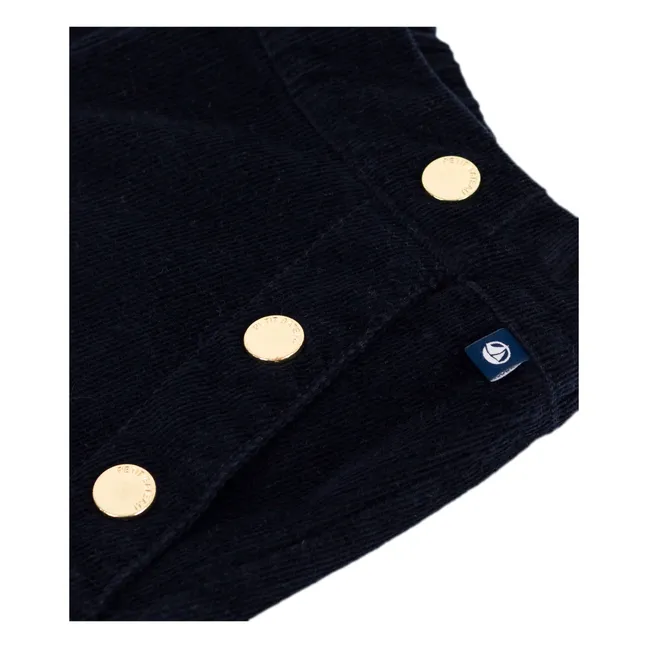 Pantalon à Pont Velous Côtelé | Bleu nuit
