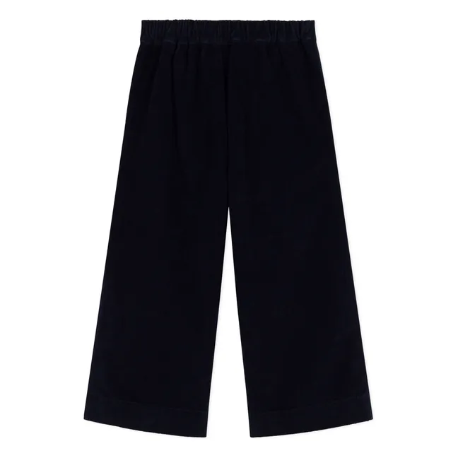 Pantalon à Pont Velous Côtelé | Bleu nuit
