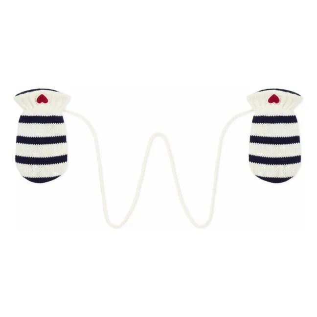 Moufles Marinière | Ecru
